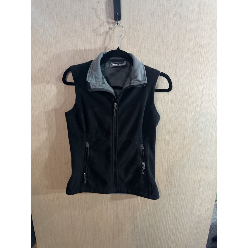 REI Black Fleece Vest with Gray Collar Size XS
